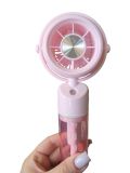 Вентилятор ручний GG-8801 Pink (зволожувач, підставка для телефону, 3 режими, Type-C)