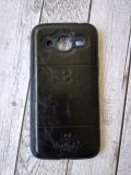 Чехол Samsung J2/J210 Silicon + кожа Pierre Cardin black "Акционная цена"