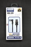 Usb-cable Micro USB RedDax RDX-399 2.4A 1m (Г-образный,круглый,тканевый,Magnetic) Black