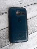 Чехол Samsung J2/J210 Silicon + кожа Pierre Cardin blue "Акционная цена"