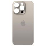 Заднє скло корпусу iPhone 15 Pro Max (big hole) Natural Titanium (Х) 8000846Sv