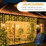 Гірлянда LU-997 180LED 3*2м штора (від сонячної панелі +пульт) Yellow