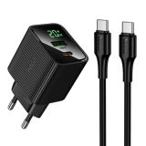 МЗП-USB HOCO CS83A PD20W+QC3 3A (1 Usb/1Type-C) + кабель Type-C-Type-C Black