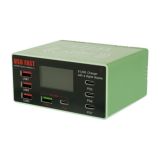 Зарядная станция с индекацией Aida AD80 110W (3 USB 2.4А/ 1 USB QC 3A/ 3 Type-C PD 20W (M)