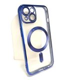 Чехол iPhone 15 Silicon Case Shining Full Camera with MagSafe Dark blue "Акционная цена"
