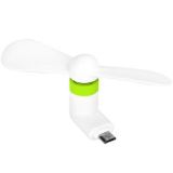 Вентилятор мобільний MicroUSB White/green (М)