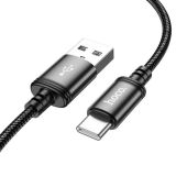 Usb-cable Type-C HOCO X91 3A 3m (круглий,тканинний) Black