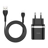 СЗУ-USB HOCO C12Q Smart 3A 1 Usb + кабель Micro USB Black 