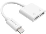Переходник AUDIO Borofone BV11 Lightning - Lightning Power + Lightning Audio White