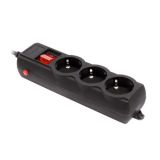 Фильтр сетевой Gembird SPG3-G-15B-PRO 3 розетки, черный 4,5м (с предохранителем)