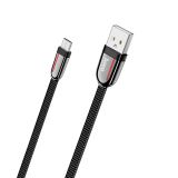 Usb-cable Micro USB HOCO U74 Grand 2.4A 1.2m (метал. коннект, плоский, тканевый) Black