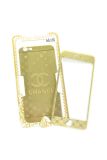 Защитное стекло iPhone 6 COLORFUL Gold (2pcs) гравировка CHANEL "Акционная цена"
