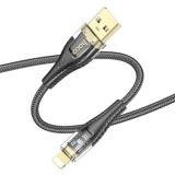 Usb-cable iPhone 5 HOCO U121 2.4A 1,2m (круглий) Black
