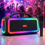 Портативна колонка MS-3644BT-W (USB, SD, Bluetooth, FM, дисплей, мікрофон) 40x22x15см Black