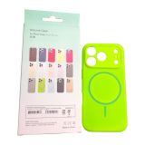 Чохол iPhone 17Pro Silicon BEATS with MagSafe №13 Neon green