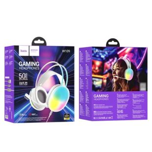 Гарнитура HOCO W109 (микрофон,LED) (Мониторы) White