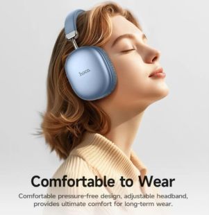 Bluetooth-гарнитура HOCO W35 Max (Bluetooth 5.3, мониторы) Sky blue