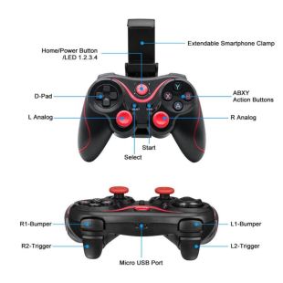 Джойстик X3 (для смарт ТВ, смартфона, комп'ютера) Black / red