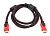 Кабель HDMI (папа-папа) 1,5м черно-красная оплетка (двойной феррит) v1.4