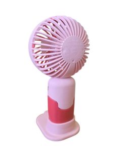 Вентилятор ручний MINI FAN MJ122 (підставка для телефону, 3 режими, MicroUSB) Pink