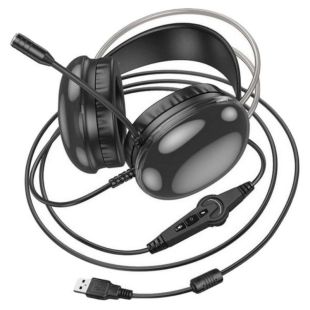 Гарнитура HOCO W109 Plus (микрофон,LED) (Мониторы) Black