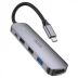 Hub HOCO HB27 (Type C to 2USB 2.0+USB 3.0+HDMI+Type C) Grey