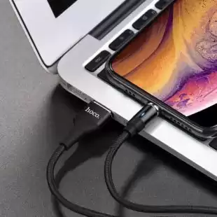Usb-cable iPhone 5 HOCO U76 Fresh magnetic 2.4А 1.2m (круглий) Black