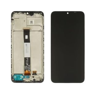 LCD Xiaomi Redmi 9A / Redmi 9C із чорним тачскрином + корпусна рамка Service Pack (M) 