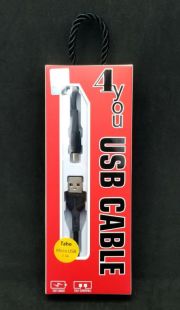 Usb-cable Micro USB 4you Taho (2.4A, Silicon, черный)(от10шт - 10%)
