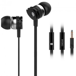 Наушники Celebrat D1 (микрофон, плоский шнур) Black
