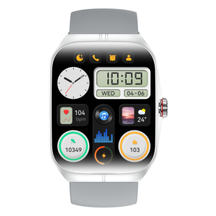 Годинник Smart Watch 4you VIBE (1.95",AMOLED 410*502,VA,300mAh,Дзвінки, Metal,12мес гарант) Silver/Grey