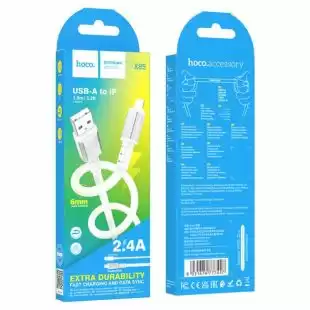 Usb-cable iPhone 5 HOCO X85 2.4A 1m (круглий) White