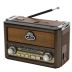 Радіоприймач Golon RX-BT087 (Bluetooth, USB+SD, ліхтарик) Brown