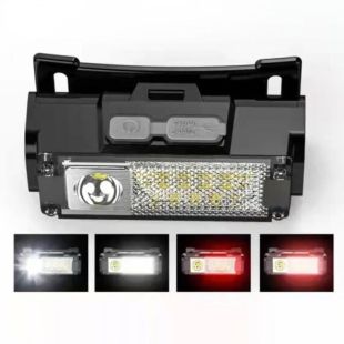 Фонарик налобный LED T125 XPE + COB, 150 1m,АКБ сменный18650 1200 mAh, Type-C, 6 режимов, black (М)