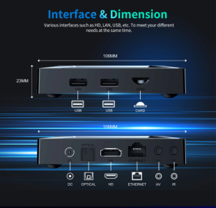 Smart TV X96 M200 4/32Gb (CPU:S905X5M;WIFI:2.4G /5G, Bluetooth：V5.0;OS:Android  14.0)