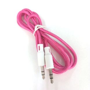 Аудио кабель 3,5mm/3,5mm AUX Eco Textile (текстиль) Pink