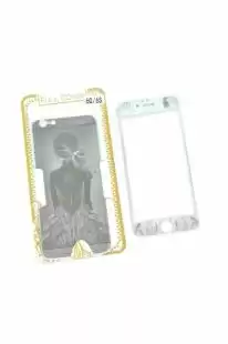 Захисне скло iPhone 6 COLORFUL Silver (2pcs) гравірування girl "Акційна ціна"