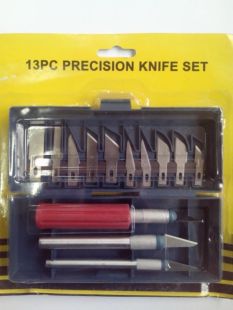 Скальпель Knife Set A-313 13 in 1 зі змінними лезами ( W )