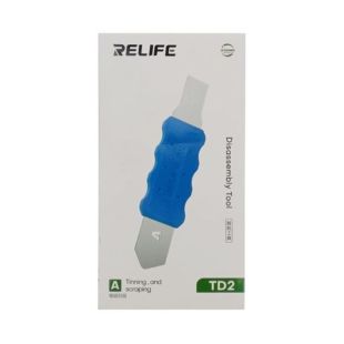 Лопатка металлическая двусторонняя  для разбора корпусов Relife TD2-A с пластиковой рукояткой (M)