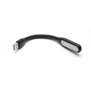 LED USB лампочка 3W гибкая, холодный свет черная (М)