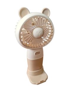 Вентилятор ручний HK59-19 Beige (підставка для телефону, 3 режими, Type-C)