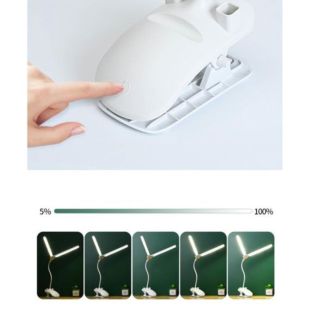 LED настільна USB лампа гнучка, подвійна, 1 акумулятор + прищіпкою біла (М) - Ціна Тижня!