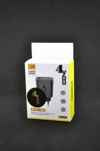 МЗП 4you A12 (1200mAh - 100%, 1 USB, Led підсвічування, Exclusive design) black + Type C