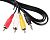 Кабель 3.5mm тато/3RCA тато 1.5m чорний