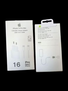 СЗУ USB-C 16 ProMax 35W + кабель Type-C-Type-C (біла упак) ModeL MHJE3ZM/A Logo 