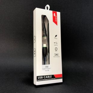 Cable Type-C/Type-C 4you Elbe (3A, silicon) Black (від10шт - 10%)