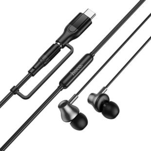 Гарнитура HOCO M119A Mia 2in1 3.5/Type-C (микрофон,круглый шнур) Black