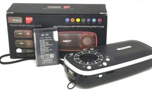 Портативна колонка TO-205 (usb + SD + FM) black / red