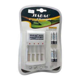 Зарядний JB-212 ART 0130 (для AA-ААА, з 4 АКБ AAA 2500mAh у комплекті) White
