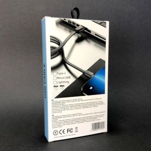 Usb-cable Type-C 4you Merla (2A, silicon, черный, премиум упаковка)